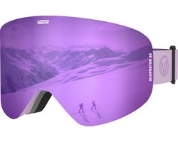 Vizer Slopester - Paarse Skibril Dames - Anti-condens - Magnetische lens