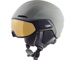 Alpina Alto Q Lite Skihelm Met Vizier 2023 | Moon Grey Matt | Quatroflex Lite Morror (Cat. 2) | Maat: 51 - 55 cm