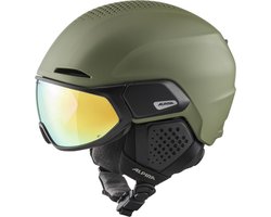 Alpina Alto Q Lite Skihelm Met Vizier 2023 | Olive Matt | Quatroflex Lite Morror (Cat. 2) | Maat: 51 - 55 cm