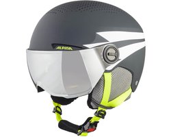 Alpina Zupo Visor Junior Skihelm Met Vizier - Charcoal Neon Matt | Maat: 51 - 55 cm