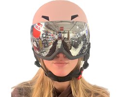 Bella Pista - Vizierhelm - Skihelm - Skihelm met vizier - Maat M - Roze