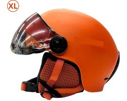 Bovista Skihelm - Met Vizier - Ski Gadgets - Dames - Heren - Wintersport - Ski - Oranje - Maat XL