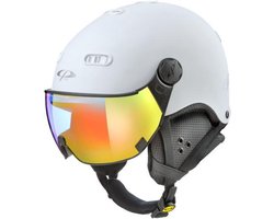 CP Helmets Carachillo Wit met Multicolour Vario Spiegel Vizier - Skihelm - 53-55 cm omtrek