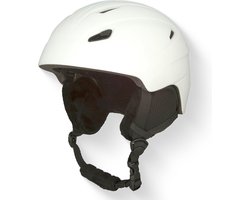 GO-OFF Speed skihelm 2-in-1 met oorstukken - matwit maat M - 14 ventilatieopeningen 2 afsluitbaar - extra zachte afwerking