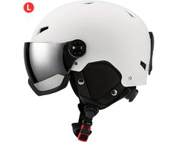 Livano Skihelm - Met Vizier - Ski Gadgets - Dames - Heren - Wintersport - Ski - Anti Fog - Wit - Maat L