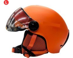 Livano Skihelm - Met Vizier - Ski Gadgets - Dames - Heren - Wintersport - Ski - Oranje - Maat L