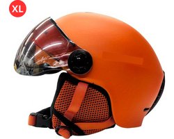 Livano Skihelm - Met Vizier - Ski Gadgets - Dames - Heren - Wintersport - Ski - Oranje - Maat XL