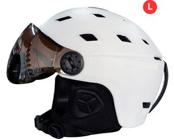 Livano Skihelm - Met Vizier - Ski Gadgets - Dames - Heren - Wintersport - Ski - Snowboarden - Wit - Maat L