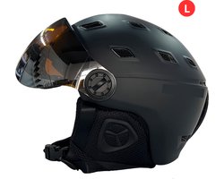 Livano Skihelm - Met Vizier - Ski Gadgets - Dames - Heren - Wintersport - Ski - Snowboarden - Zwart - Maat L