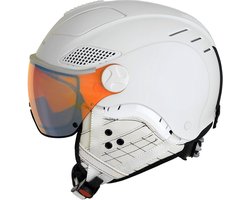 Mango Quota Free Skihelm met vizier | VQFR Transp. Flash Red | Total White Mirror | Maat: 58 t/m 60 cm