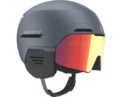 Scott Blend Plus LS skihelm met geïntegreerde skibril - blauw - maat S 51-55 cm