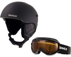 Sinner COMBI-PACK - CREST skihelm + TOXIC skibril - Zwart - Maat L