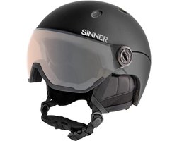 Sinner Titan Visor Trans+ Skihelm Met Vizier 2023 | Orange Cat 1-3 | Matte Black | Maat: 52 - 54 cm