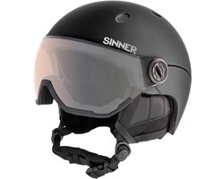 Sinner Titan Visor Trans+ Skihelm Met Vizier 2023 | Orange Cat 1-3 | Matte Black | Maat: 59 - 62 cm