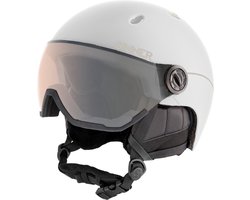 Sinner Titan Visor Trans+ Skihelm Met Vizier 2023 | Orange Cat 1-3 | Matte White | Maat: 63 - 64 cm