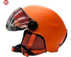 Skihelm - Met Vizier - Ski Gadgets - Dames - Heren - Wintersport - Ski - Oranje - Maat M