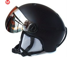 Skihelm - Met Vizier - Ski Gadgets - Dames - Heren - Wintersport - Ski - Zwart - Maat M