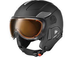 Slokker Raider Pro V Skihelm Met Vizier | Photochromic Orange Cat. 1-2 | Black Soft Touch | Maat: 55 - 57 cm