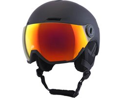 Slokker Zero Pro Skihelm Met Vizier | Black Soft Touch | Revo Red Mirror Cat. 3 | Maat: 59 - 62 cm