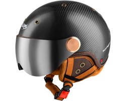 SQIWI Superleggera Carbon - Skihelm Met Vizier - Ski helm Dames - Skihelm heren - L/XL - Materiaal: Echt Koolstofvezel - Skihelmen