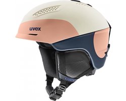 Uvex Ultra Pro skihelm - dames - roze/wit/blauw - maat 51-55 cm