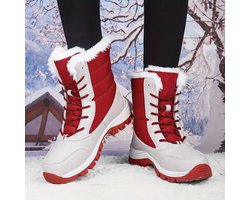 Bovista Snowboots - Sneeuwschoenen - Sneeuwboots - Dames - Wintersport - Ski - Skischoenen - Grijs Rood - 39 - Laarzen