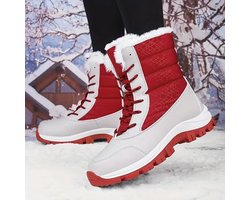 Bovista Snowboots - Sneeuwschoenen - Sneeuwboots - Dames - Wintersport - Ski - Skischoenen - Grijs Rood - 41.5- Laarzen