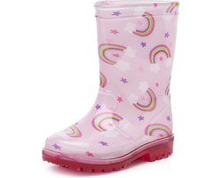 Kinderlaars PVC - kinderlaars roze met LED - CATO - regenboog - maat 21