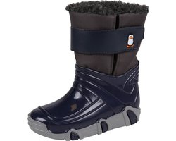 Marineblauwe-Grijze Snowboots voor Jongens met Klittenband, Warm en Comfortabel