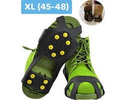 Snowsteps - Sneeuwijzers Spikes Voor Schoenen - Anti-Glij ijzers - Anti-Slip Zooltjes - Maat 45-48 - Zwart