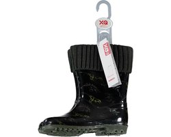 XQ Snowboots kinderen - gevoerde kinderlaars - groen print - maat 28